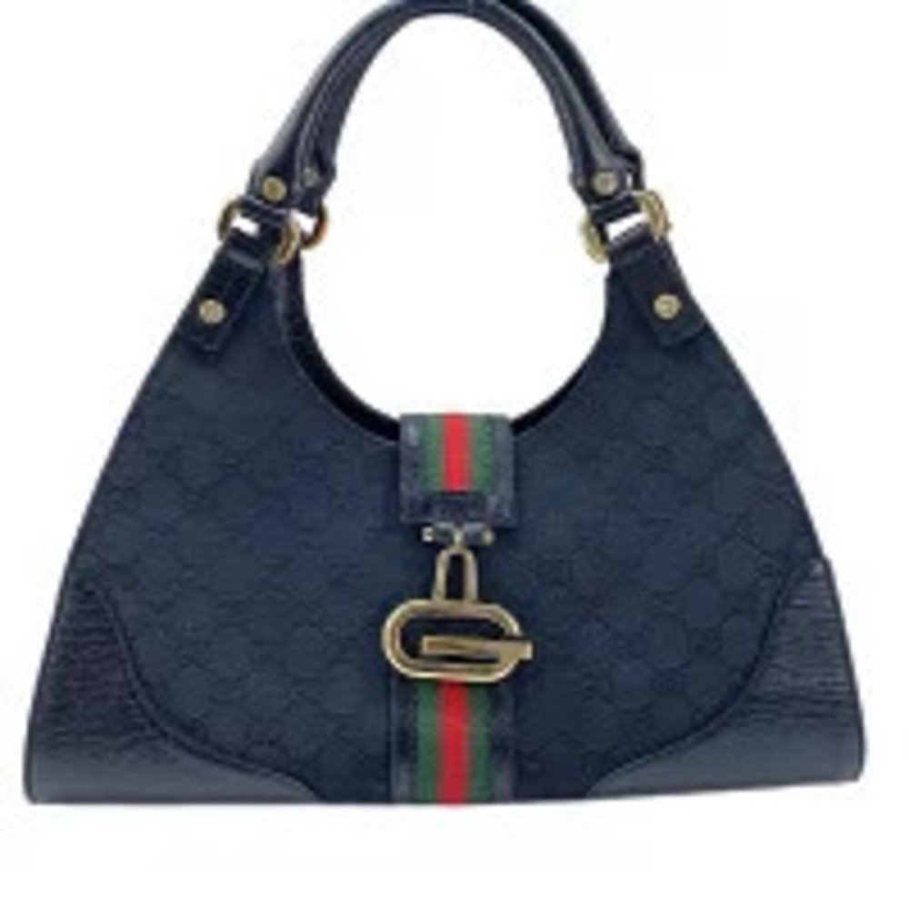 Gucci GG Canvas Sherry Shoulder Bag Black
